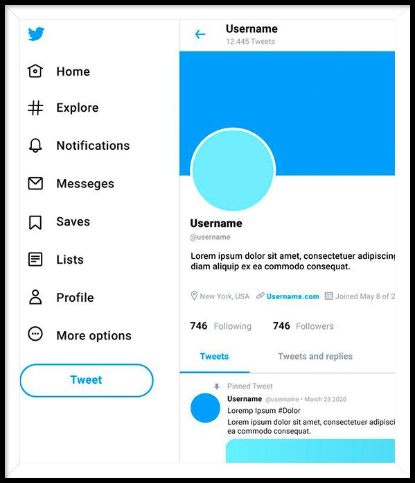 Screenshot showing a Twitter profile