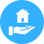 Icon of a hand supporting a home